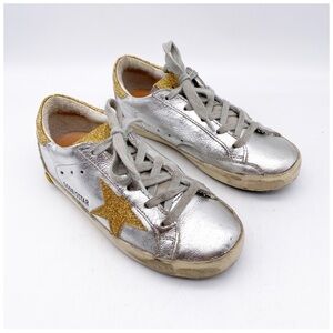 Golden Goose Kids Silver and Gold Sneakers